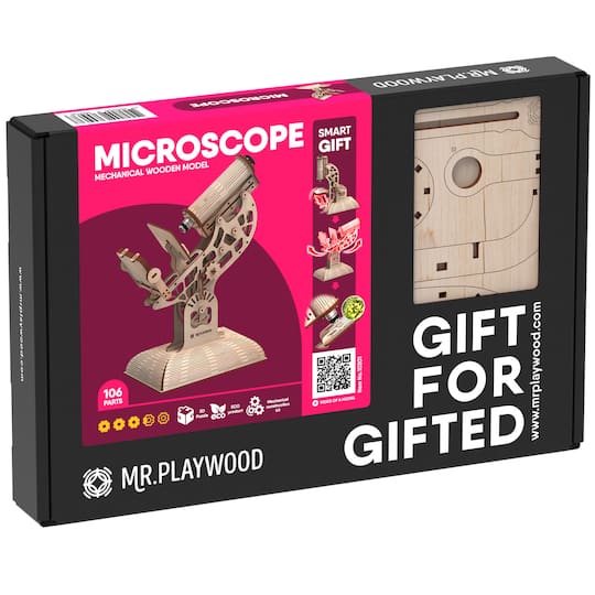 Mr. Playwood Microscope Mechanical 3D Wooden STEM Model Kit